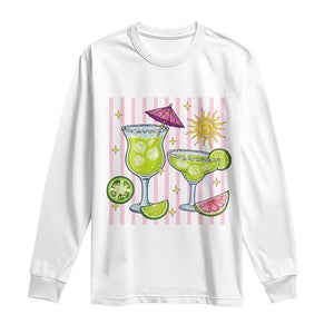 Tropical Margarita Summer Long Sleeve Shirt Beach Vacation Graphic TS12 White Print Your Wear
