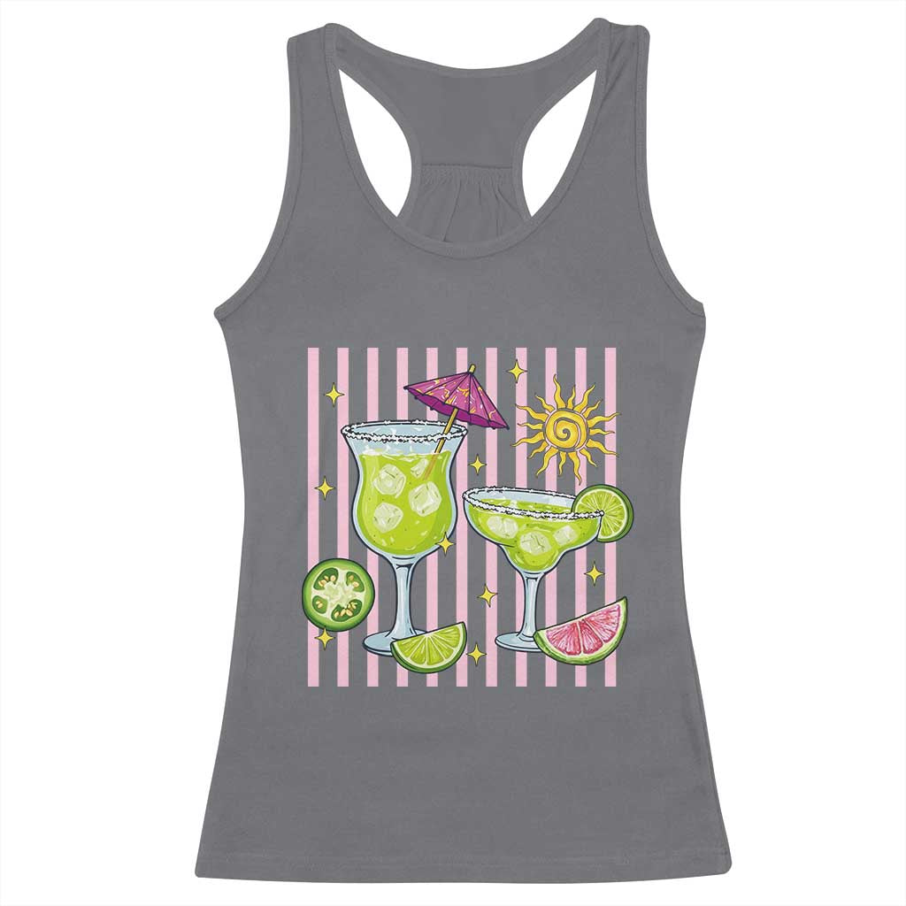 Tropical Margarita Summer Racerback Tank Top Beach Vacation Graphic TS12 Charcoal Print Your Wear