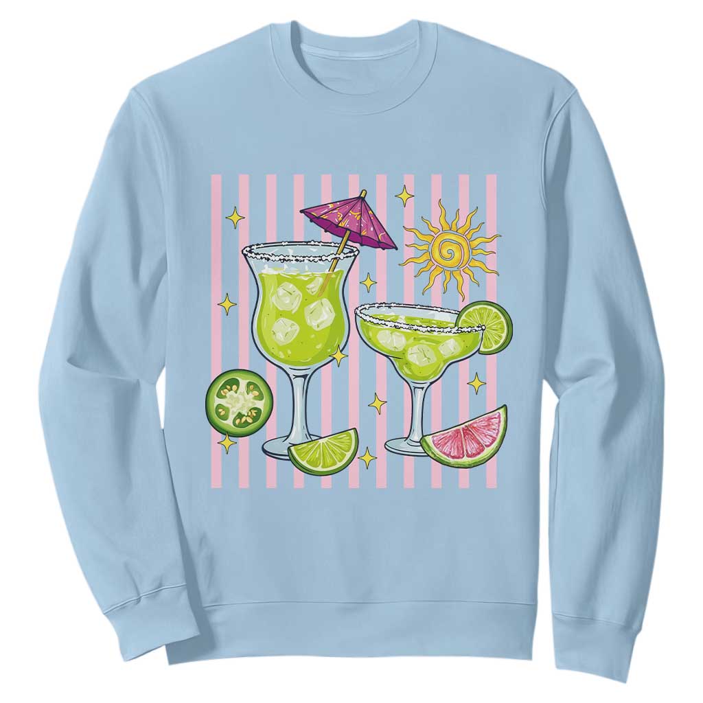 Tropical Margarita Summer Sweatshirt Beach Vacation Graphic TS12 Light Blue Print Your Wear