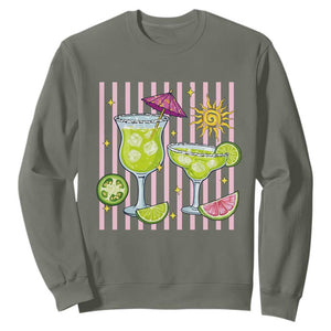 Tropical Margarita Summer Sweatshirt Beach Vacation Graphic TS12 Military Green Print Your Wear