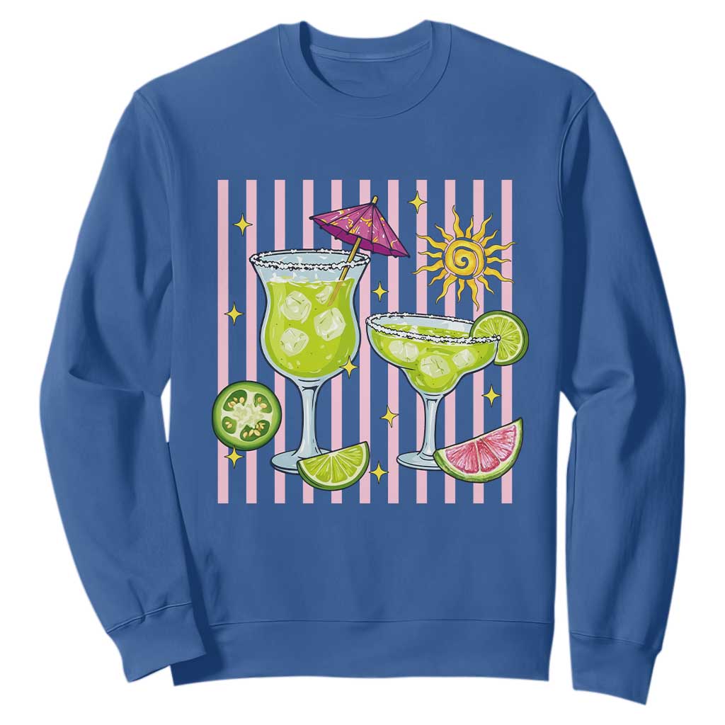 Tropical Margarita Summer Sweatshirt Beach Vacation Graphic TS12 Royal Blue Print Your Wear