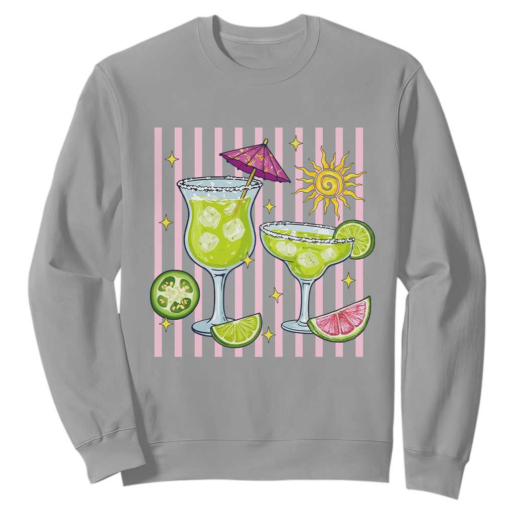 Tropical Margarita Summer Sweatshirt Beach Vacation Graphic TS12 Sport Gray Print Your Wear