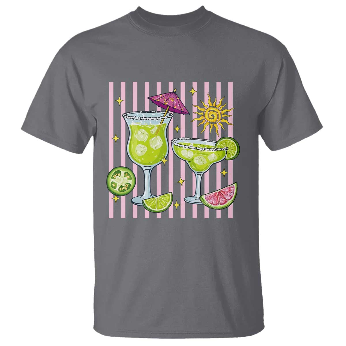 Tropical Margarita Summer T Shirt Beach Vacation Graphic TS12 Charcoal Print Your Wear