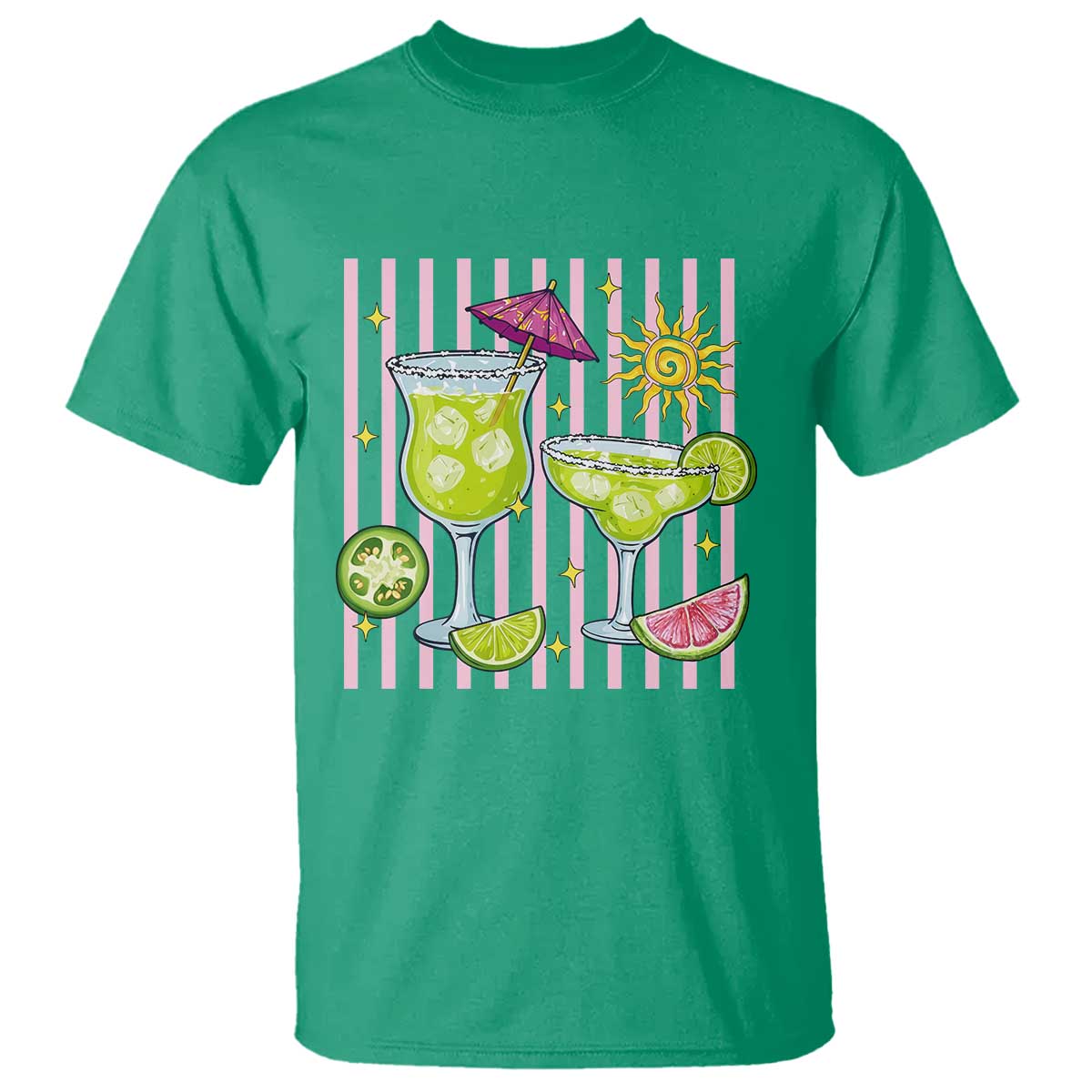 Tropical Margarita Summer T Shirt Beach Vacation Graphic TS12 Irish Green Print Your Wear