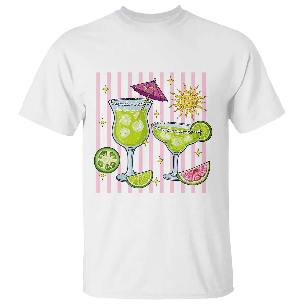 Tropical Margarita Summer T Shirt Beach Vacation Graphic TS12 White Print Your Wear