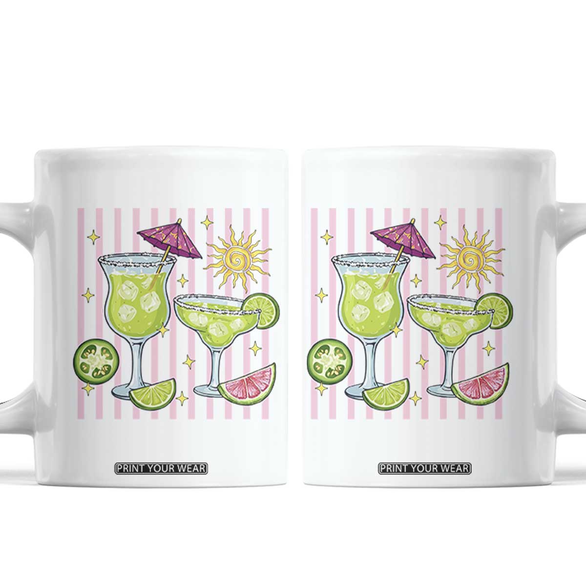 Tropical Margarita Summer Coffee Mug Beach Vacation Graphic TS12 White Print Your Wear