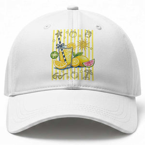 Striped Summer Lemonade Baseball Cap Preppy Brushstroke Aesthetic Graphic TS12 Print Your Wear