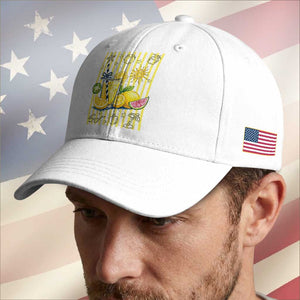 Striped Summer Lemonade Baseball Cap Preppy Brushstroke Aesthetic Graphic TS12 Print Your Wear