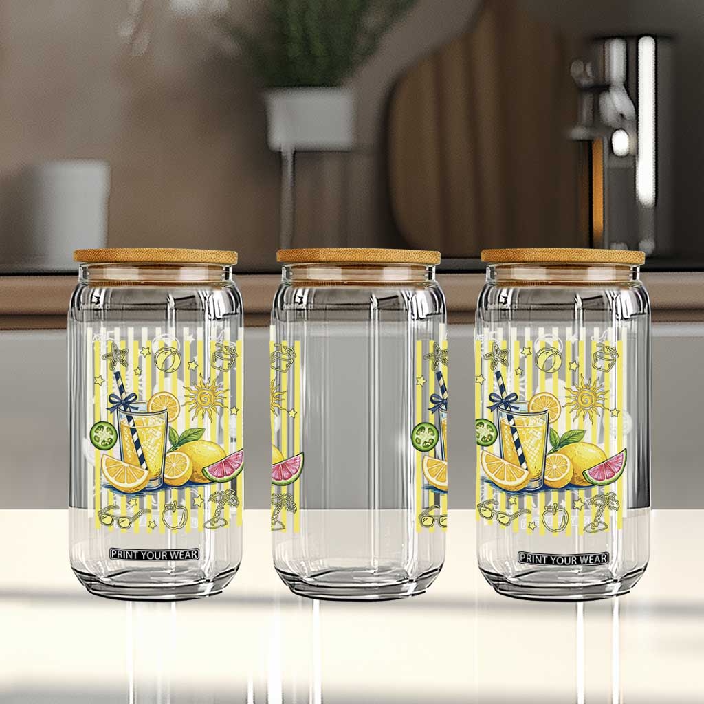 Striped Summer Lemonade Glass Can Preppy Brushstroke Aesthetic Graphic TS12 Print Your Wear