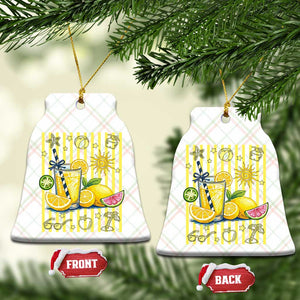 Striped Summer Lemonade Ceramic Ornament Preppy Brushstroke Aesthetic Graphic TS12 Print Your Wear