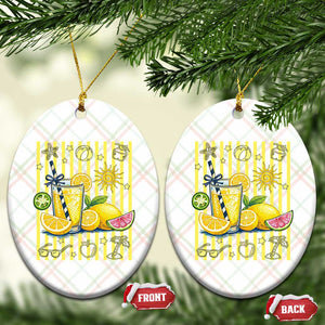 Striped Summer Lemonade Ceramic Ornament Preppy Brushstroke Aesthetic Graphic TS12 Print Your Wear