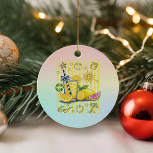 Striped Summer Lemonade Ceramic Ornament Preppy Brushstroke Aesthetic Graphic TS12 1pc Pastel Print Your Wear