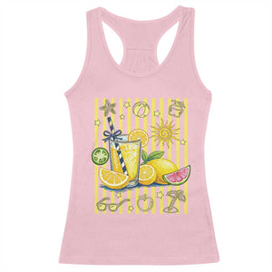 Striped Summer Lemonade Racerback Tank Top Preppy Brushstroke Aesthetic Graphic TS12 Light Pink Print Your Wear