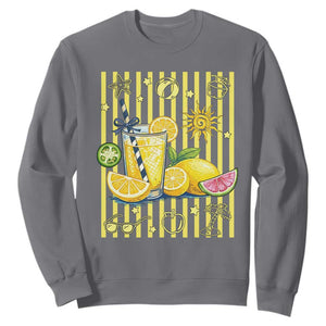 Striped Summer Lemonade Sweatshirt Preppy Brushstroke Aesthetic Graphic TS12 Charcoal Print Your Wear