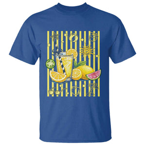 Striped Summer Lemonade T Shirt Preppy Brushstroke Aesthetic Graphic TS12 Royal Blue Print Your Wear