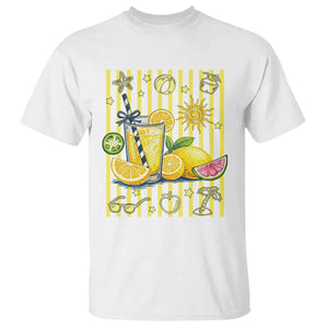Striped Summer Lemonade T Shirt Preppy Brushstroke Aesthetic Graphic TS12 White Print Your Wear