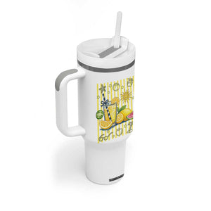 Striped Summer Lemonade Tumbler With Handle Preppy Brushstroke Aesthetic Graphic TS12 Print Your Wear