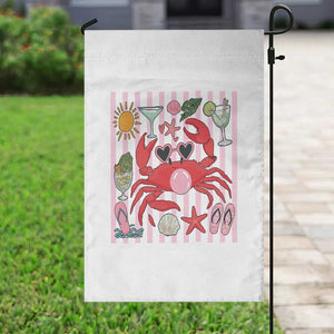 Funny Crab Tropical Summer Vacation Gift Garden Flag Striped Summer Beach Vibes TS12 Print Your Wear