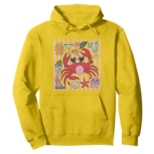 Funny Crab Tropical Summer Vacation Gift Hoodie Striped Summer Beach Vibes TS12 Daisy Print Your Wear