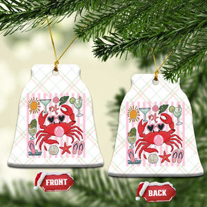 Funny Crab Tropical Summer Vacation Gift Ceramic Ornament Striped Summer Beach Vibes TS12 Print Your Wear