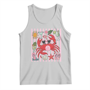 Funny Crab Tropical Summer Vacation Gift Tank Top Striped Summer Beach Vibes TS12 Ash Print Your Wear