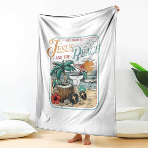 Funny Christian Beach Gift Throw Blanket All I Need Is Jesus And The Beach TS12 Print Your Wear
