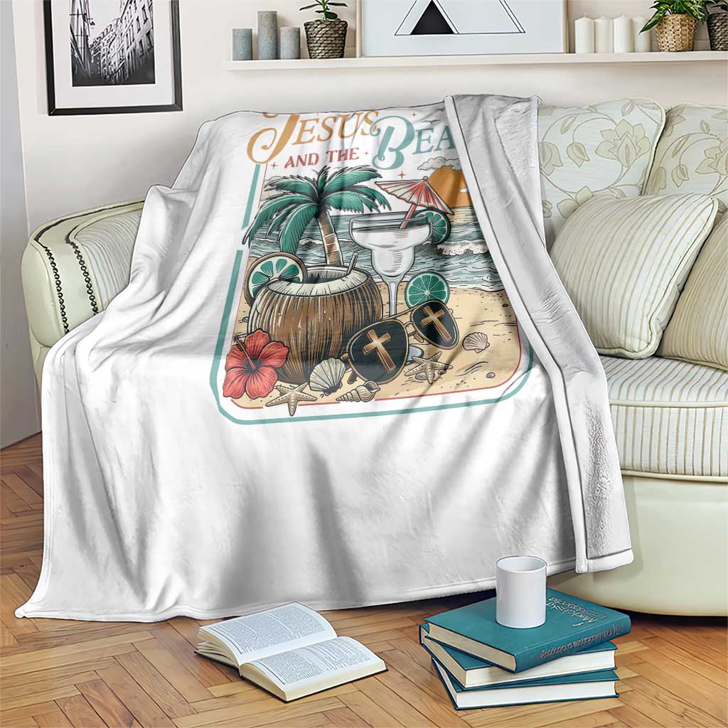 Funny Christian Beach Gift Throw Blanket All I Need Is Jesus And The Beach TS12 Print Your Wear