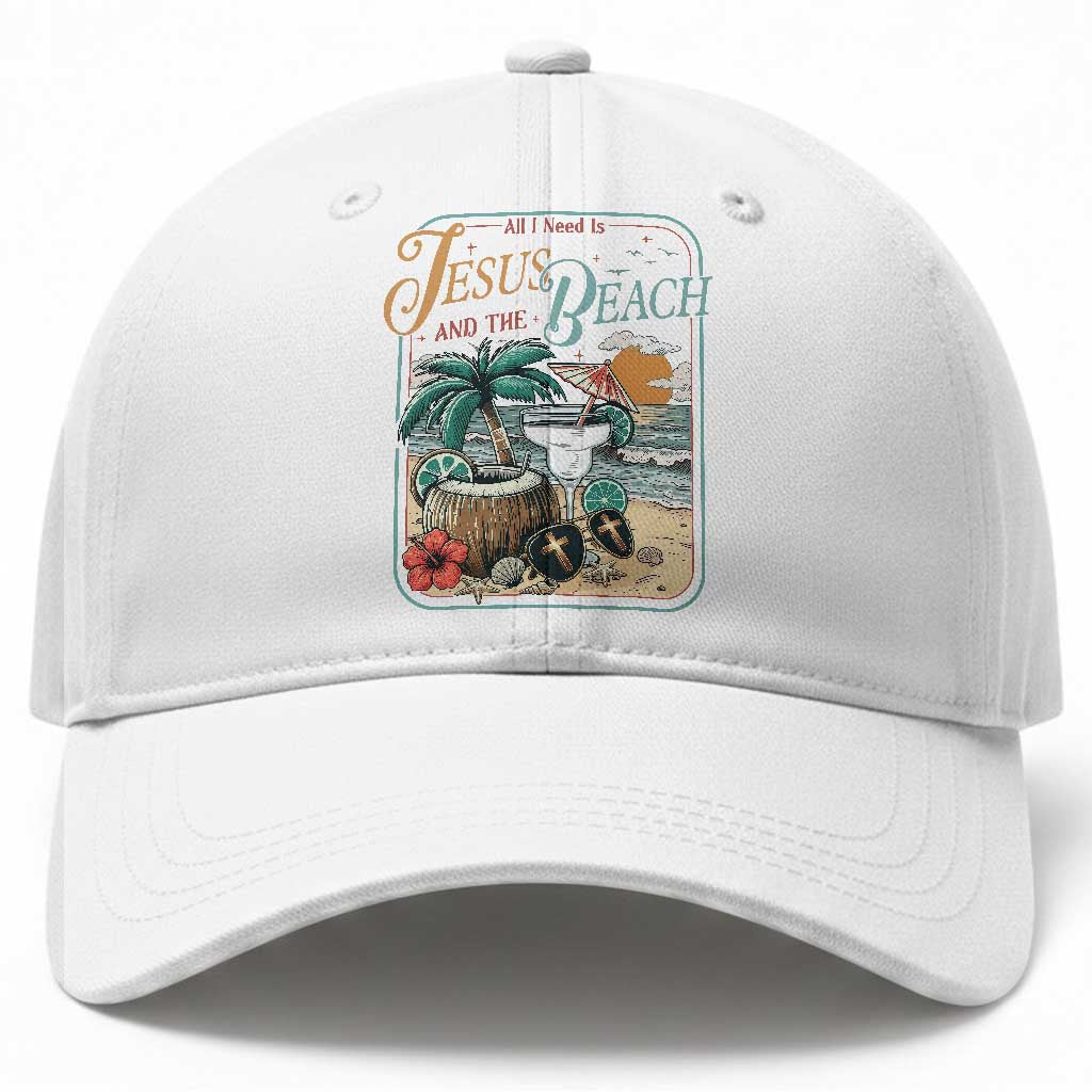 Funny Christian Beach Gift Baseball Cap All I Need Is Jesus And The Beach TS12 Print Your Wear