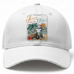 Funny Christian Beach Gift Baseball Cap All I Need Is Jesus And The Beach TS12 Print Your Wear