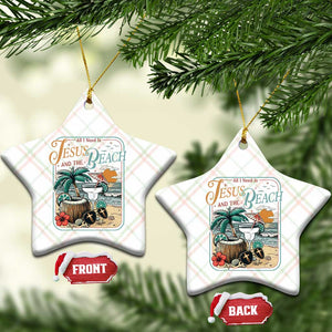 Funny Christian Beach Gift Ceramic Ornament All I Need Is Jesus And The Beach TS12 Print Your Wear