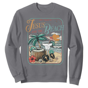 Funny Christian Beach Gift Sweatshirt All I Need Is Jesus And The Beach TS12 Charcoal Print Your Wear