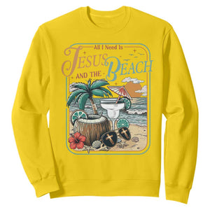 Funny Christian Beach Gift Sweatshirt All I Need Is Jesus And The Beach TS12 Daisy Print Your Wear