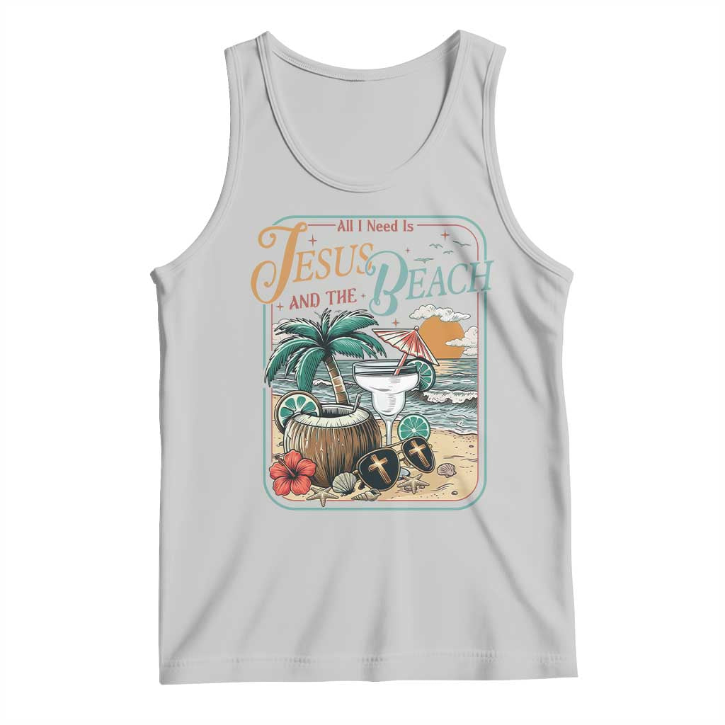 Funny Christian Beach Gift Tank Top All I Need Is Jesus And The Beach TS12 Ash Print Your Wear
