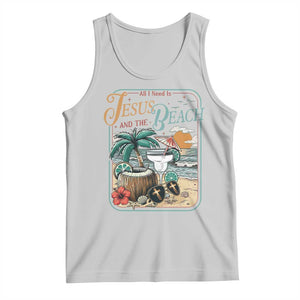 Funny Christian Beach Gift Tank Top All I Need Is Jesus And The Beach TS12 Ash Print Your Wear
