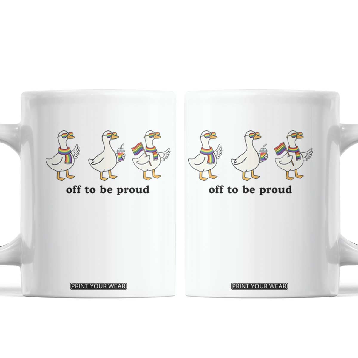 Funny Pride Goose Off To Be Proud Coffee Mug LGBTQ Advocate Gift TS12 White Print Your Wear