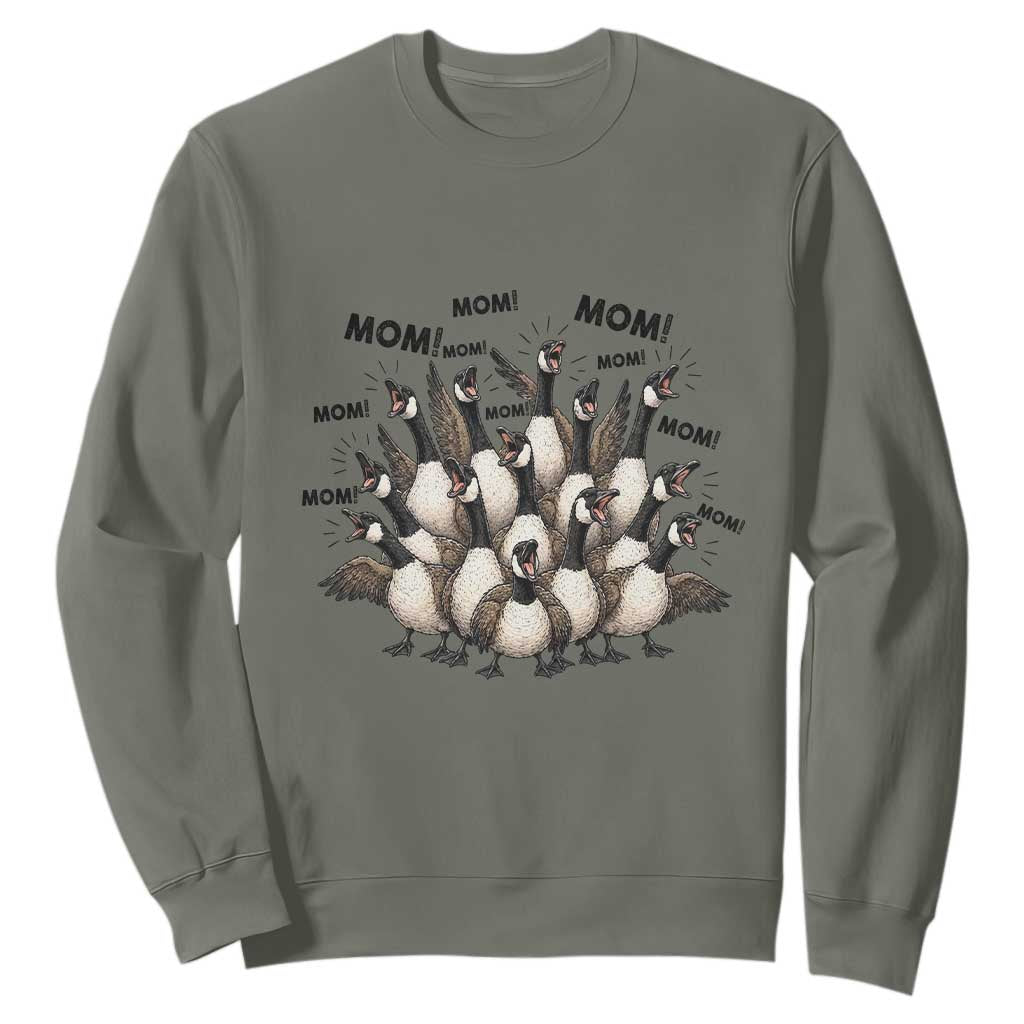Silly Goose Mom Sweatshirt Funny Parenting Chaos Motherhood TS12 Military Green Print Your Wear