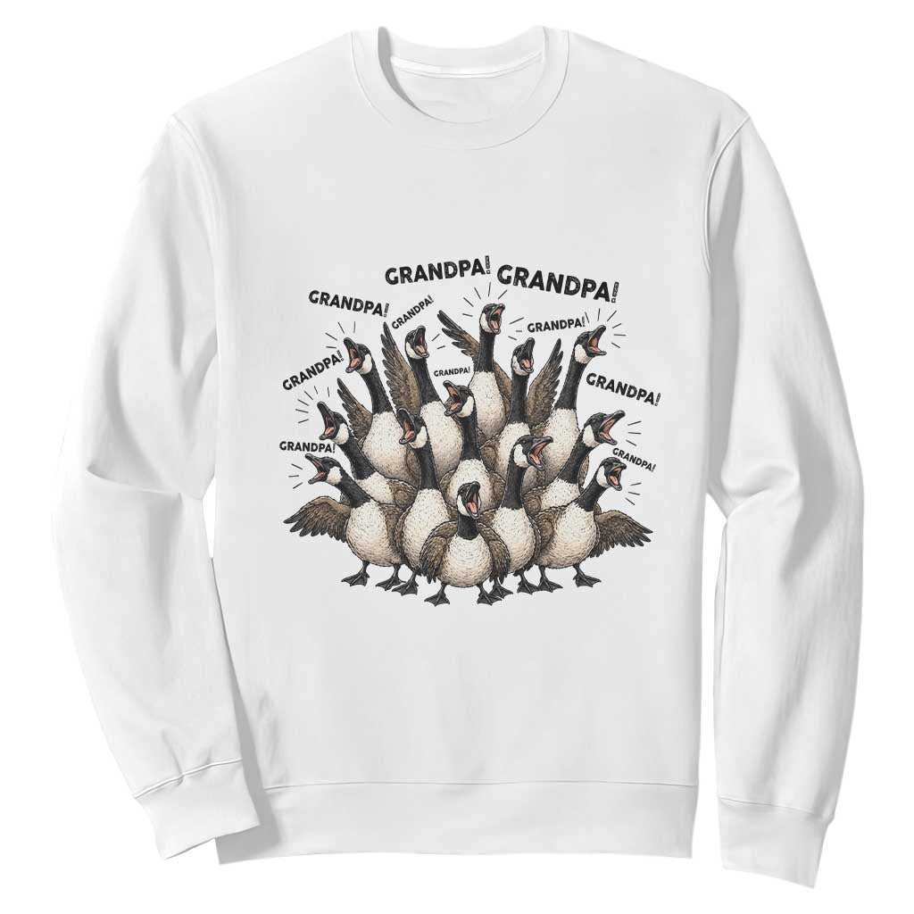 Silly Goose Grandpa Sweatshirt Funny Family Chaos Grandfather TS12 White Print Your Wear