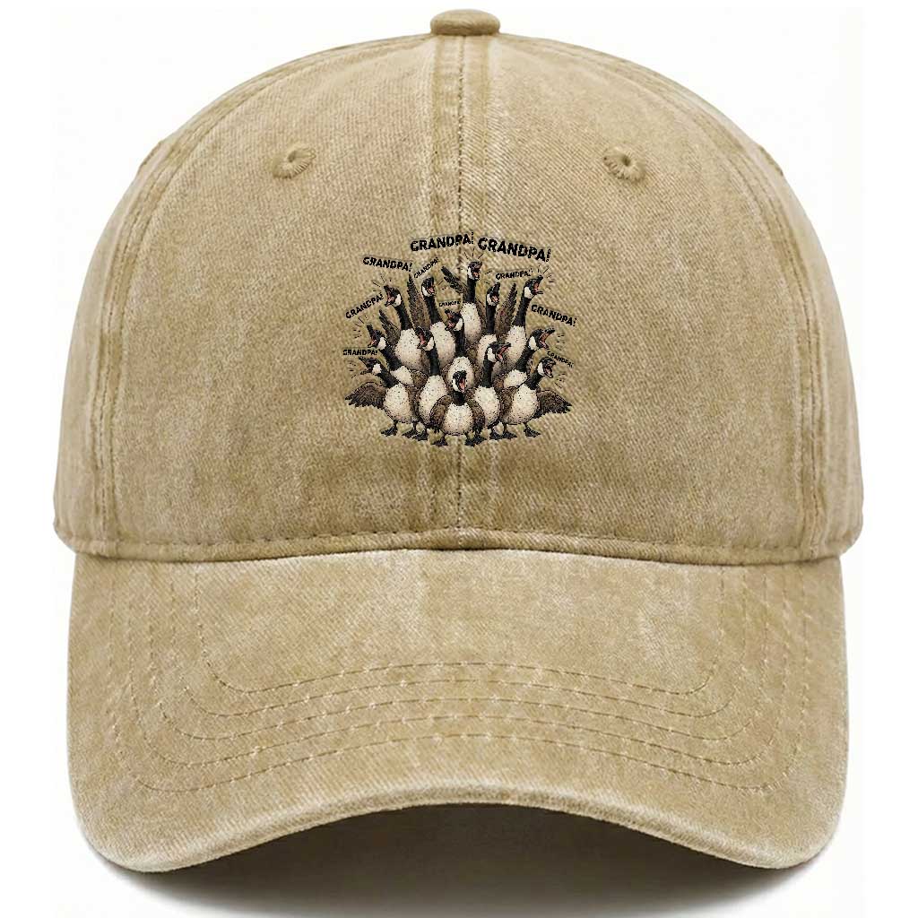 Silly Goose Grandpa Washed Cotton Baseball Cap Funny Family Chaos Grandfather TS12 Print Your Wear