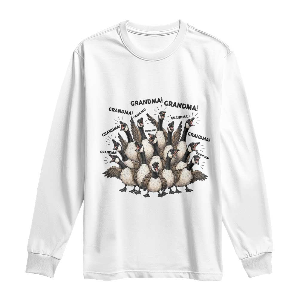 Funny Silly Goose Grandma Long Sleeve Shirt Chaos Coordinator Grandma Life Graphic TS12 White Print Your Wear