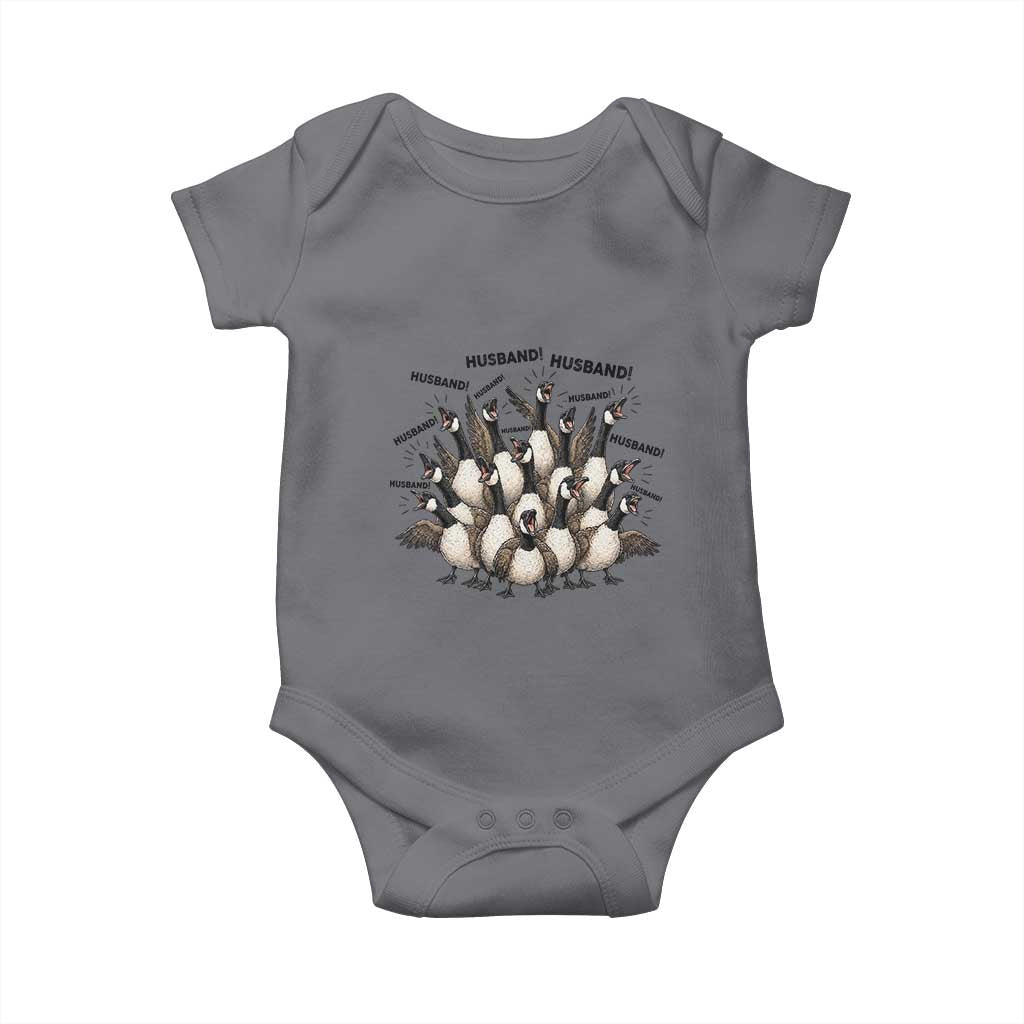 Silly Goose Husband Baby Onesie Funny Marriage Chaos Husbandhood TS12 Charcoal Print Your Wear