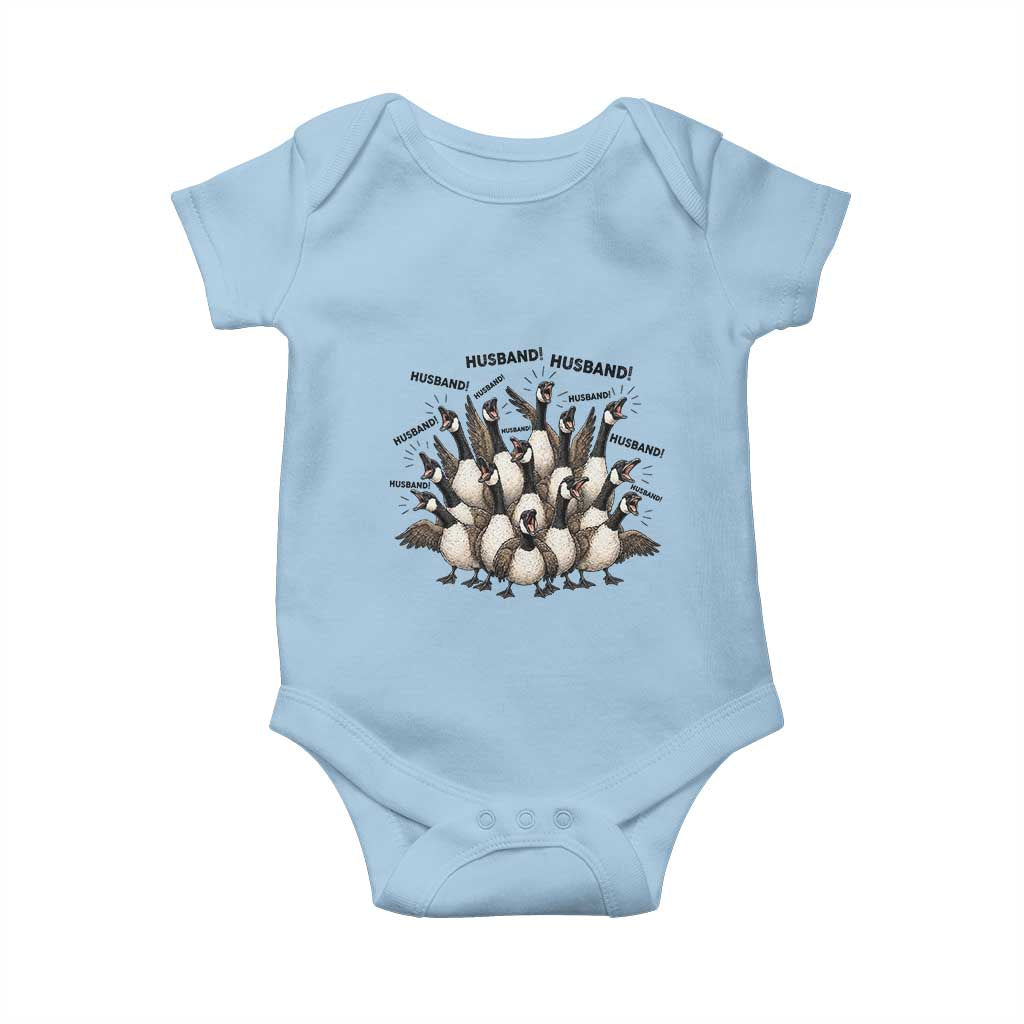 Silly Goose Husband Baby Onesie Funny Marriage Chaos Husbandhood TS12 Light Blue Print Your Wear