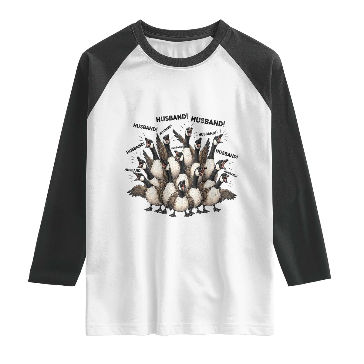 Silly Goose Husband Raglan Shirt Funny Marriage Chaos Husbandhood TS12 White Black Print Your Wear