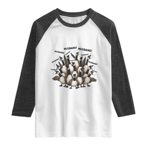 Silly Goose Husband Raglan Shirt Funny Marriage Chaos Husbandhood TS12 White Heather Charcoal Print Your Wear