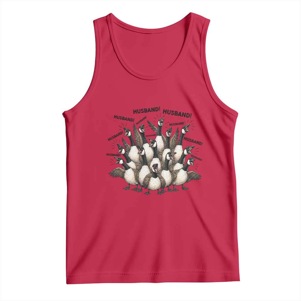 Silly Goose Husband Tank Top Funny Marriage Chaos Husbandhood TS12 Red Print Your Wear