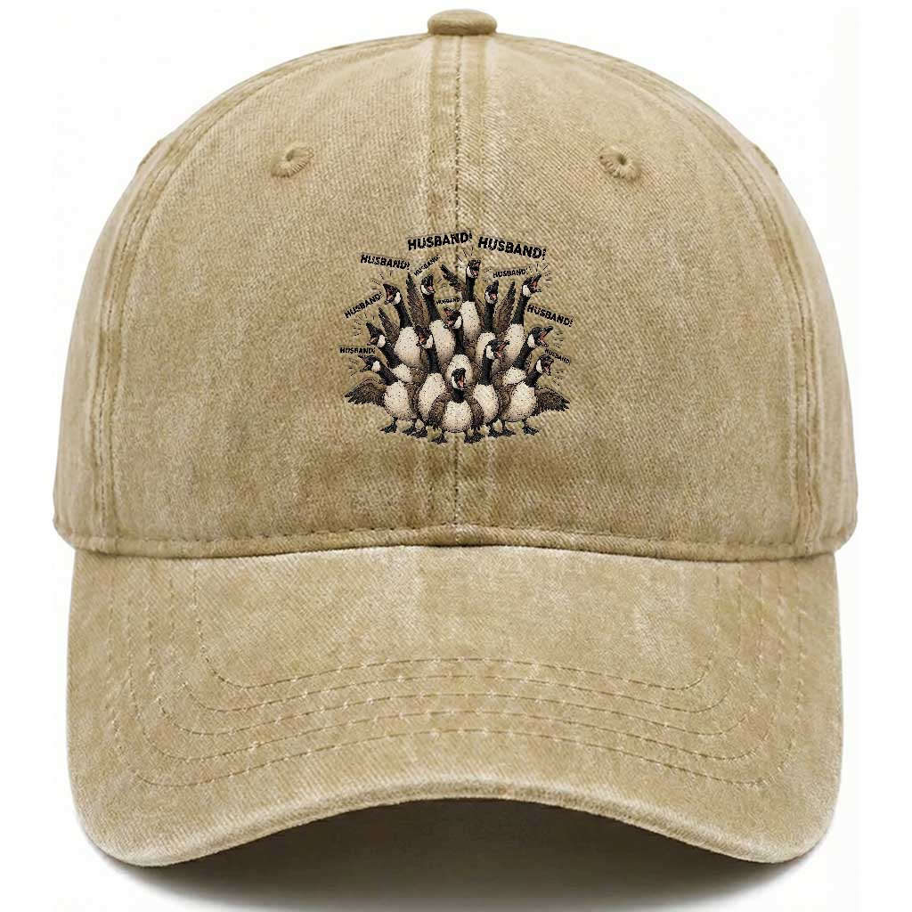 Silly Goose Husband Washed Cotton Baseball Cap Funny Marriage Chaos Husbandhood TS12 Print Your Wear