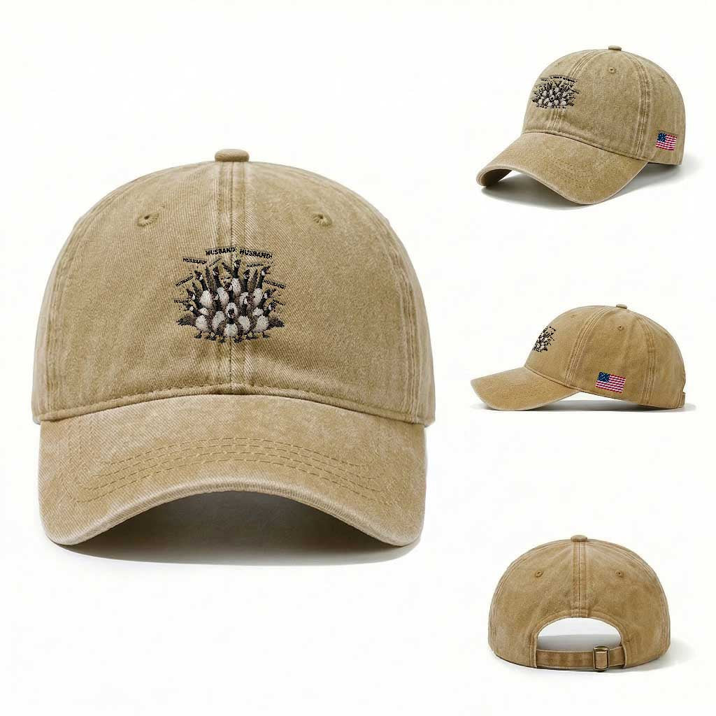 Silly Goose Husband Washed Cotton Baseball Cap Funny Marriage Chaos Husbandhood TS12 Washed Cap Universal Fit Khaki Print Your Wear