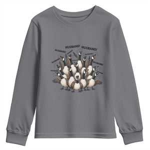 Silly Goose Husband Youth Sweatshirt Funny Marriage Chaos Husbandhood TS12 Charcoal Print Your Wear