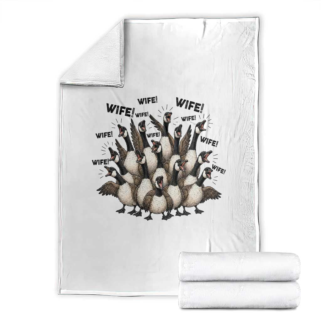 Silly Goose Wife Throw Blanket Funny Marriage Chaos Wifehood TS12 White Print Your Wear