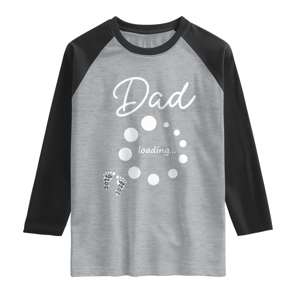 Dad Loading 2026 Raglan Shirt Future Dad Announcement TS12 Heather Gray Black Print Your Wear