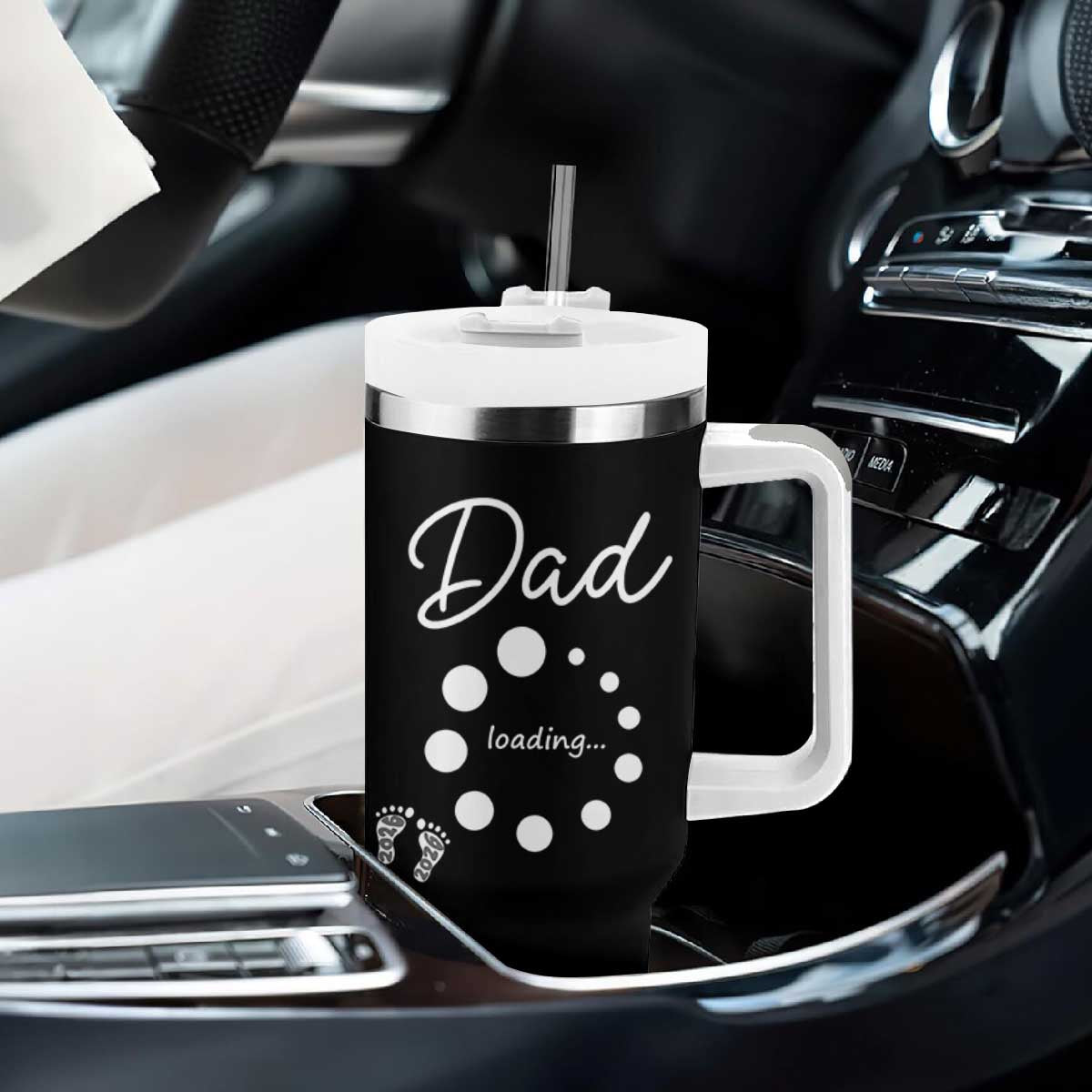 Dad Loading 2026 Tumbler With Handle Future Dad Announcement TS12 Print Your Wear